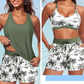 Women's 3-Piece Swimsuit Tankini Set with Shorts – Nylon-Spandex – Tummy Control & Push-Up Support for Active Women 👙