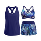 Women's 3-Piece Swimsuit Tankini Set with Shorts – Nylon-Spandex – Tummy Control & Push-Up Support for Active Women 👙