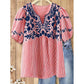 ⏳ LIMITED TIME 50% OFF! 🌸 Embroidered Breezy Blouse – Bohemian Floral Design & Elegant V-Neck Silhouette 👚