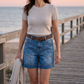 🎉 LIMITED TIME 50% OFF! 🍦 Viral Bermuda Denim Shorts – Thigh-Covering Confidence & Stretchy Mid-Rise Fit ✨