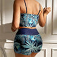 📢 LIMITED TIME 50% OFF! 👙 Women's Printed Two-Piece Swimsuit – High Waist Design, Boxer Style Bottoms & Lace-Up Detail ⏰✨