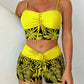 📢 LIMITED TIME 50% OFF! 👙 Women's Printed Two-Piece Swimsuit – High Waist Design, Boxer Style Bottoms & Lace-Up Detail ⏰✨