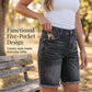 🩳 PROMO LIMITÉE -50% ! ✨ Women's Casual High Waisted Fringed Denim Shorts – Premium Stretch Denim, Boho Hem, 2 Colors, Sizes S-3XL 🌸