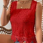 🎉 LIMITED TIME 50% OFF! 💝 Women's Elegant Square Neck Lace Tank Top – Crochet Lace & Scalloped Hem, 50K+ Sold! 🌸