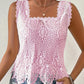 🎉 LIMITED TIME 50% OFF! 💝 Women's Elegant Square Neck Lace Tank Top – Crochet Lace & Scalloped Hem, 50K+ Sold! 🌸