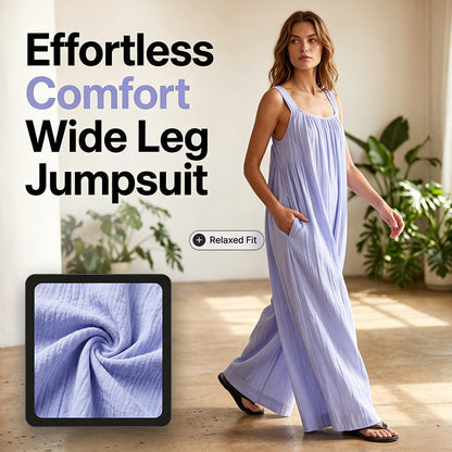 🎉 LIMITED TIME 50% OFF! 👗 Women Casual Wide Leg Jumpsuit – Adjustable Tie-Back Design & Deep Side Pockets 🌸