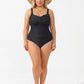 🎁 LIMITED TIME 50% OFF! 💥 Women's Classic Plus-Size One-Piece Swimsuit – Ruffled Tummy Control & Scalloped Neckline 👙