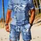 🎉 LIMITED TIME 50% OFF! 👕 Men's Casual Faux Denim Print T-Shirt Shorts Set – 33K+ Sold! 3D Digital Print & All-Day Comfort 🧢