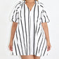 🎉 LIMITED TIME 50% OFF! 👗 Women's Casual V-Neck Puff Sleeve Dress – 63K+ Sold! Striped Design & Practical Side Pockets 🌸 标题翻译：