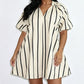 🎉 LIMITED TIME 50% OFF! 👗 Women's Casual V-Neck Puff Sleeve Dress – 63K+ Sold! Striped Design & Practical Side Pockets 🌸 标题翻译：