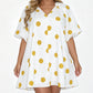 🎉 LIMITED TIME 50% OFF! 👗 Women's Casual V-Neck Puff Sleeve Dress – 63K+ Sold! Striped Design & Practical Side Pockets 🌸 标题翻译：