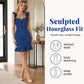 🎉 LIMITED TIME 50% OFF! 👗 Women's Ruffle Strap Ruched Denim Dress – Sculpted Hourglass Fit & Feminine Details 💙