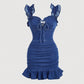 🎉 LIMITED TIME 50% OFF! 👗 Women's Ruffle Strap Ruched Denim Dress – Sculpted Hourglass Fit & Feminine Details 💙