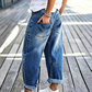 🎉 LIMITED TIME 50% OFF! 👖 Women's Barrel Leg Jeans with Patch Pockets – 22K+ Sold! Relaxed Stretch Fit & Rolled Cuffs ✨