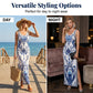 📢 LIMITED TIME 50% OFF! 🌸 Women's Classic Floral Print Maxi Dress – Bodycon Silhouette & Dramatic Side Slit 💙