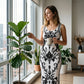 📢 LIMITED TIME 50% OFF! 🌸 Women's Classic Floral Print Maxi Dress – Bodycon Silhouette & Dramatic Side Slit 💙