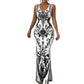 📢 LIMITED TIME 50% OFF! 🌸 Women's Classic Floral Print Maxi Dress – Bodycon Silhouette & Dramatic Side Slit 💙