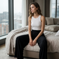 🎉 LIMITED TIME 50% OFF! 👖 Women's Casual Wide Leg Pants – Milk Silk Fabric & Elastic High Waist 🌸