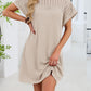 🎉 LIMITED TIME 50% OFF! 👗 Women's Short Sleeve Lace Patchwork A-Line Dress – Elegant Lace Detail & Breathable Knit Fabric 🌸