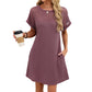 🎉 LIMITED TIME 50% OFF! 👗 Women's Short Sleeve Lace Patchwork A-Line Dress – Elegant Lace Detail & Breathable Knit Fabric 🌸