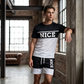 🎉 LIMITED TIME 50% OFF! 👕 Men's Color-Block Tee and Shorts Set – Breathable Fabric & Adjustable Drawstring Waist 🔥