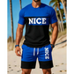 🎉 LIMITED TIME 50% OFF! 👕 Men's Color-Block Tee and Shorts Set – Breathable Fabric & Adjustable Drawstring Waist 🔥