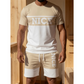🎉 LIMITED TIME 50% OFF! 👕 Men's Color-Block Tee and Shorts Set – Breathable Fabric & Adjustable Drawstring Waist 🔥