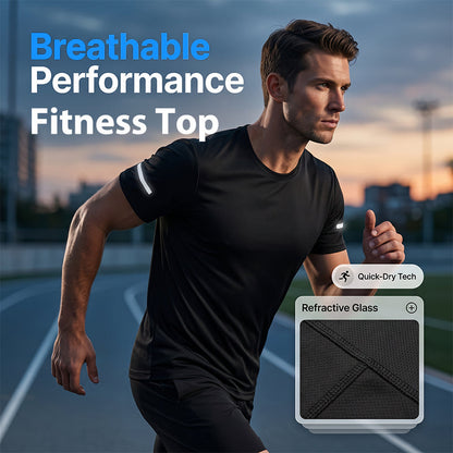 🔥 HOT SALE – 50% DE RÉDUCTION ! 💪 T-Shirt d’Entraînement Respirant pour Homme – Tissu Extensible Anti-Sueur, Séchage Rapide & Réfléchissant – Idéal pour le Gym, la Course et les Sports en Plein Air 👕✨🏃