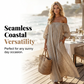 🎉 LIMITED TIME 50% OFF! 👗 Women's Off-Shoulder Maxi Dress – Lantern Sleeves, Relaxed Fit & Side Pockets 🌸