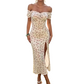 🎉 LIMITED TIME 50% OFF! 👗 Women's Off-Shoulder Floral Dress – Chic High-Slit Silhouette & Premium Breathable Fabric 🌸