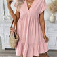 🌸 LIMITED TIME 50% OFF! 👗 Women's V-Neck Loose-Fit Dress with Ruffle Hem – Flattering V-Neck & Playful Ruffles ✨