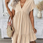 🌸 LIMITED TIME 50% OFF! 👗 Women's V-Neck Loose-Fit Dress with Ruffle Hem – Flattering V-Neck & Playful Ruffles ✨