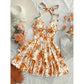 👗🌸 LIMITED TIME 50% OFF! ✨ Women's Halter Tie-Neck Printed Mini Dress – Lace-Up Front, Smocked Back & Tiered Ruffle Skirt 💃