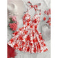 👗🌸 LIMITED TIME 50% OFF! ✨ Women's Halter Tie-Neck Printed Mini Dress – Lace-Up Front, Smocked Back & Tiered Ruffle Skirt 💃
