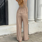 🔥 LIMITED TIME 50% OFF! ✨ Women's Elegant Stripe 2-Piece Outfit – Flattering V-Neck Peplum Top & Relaxed Wide-Leg Trousers 🌸