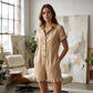 🌸 LIMITED TIME 50% OFF! 👗 Women's Short Sleeve Button Up Romper with Pockets – Breathable Fabric & Ruffled Hem Design ✨