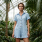 🌸 LIMITED TIME 50% OFF! 👗 Women's Short Sleeve Button Up Romper with Pockets – Breathable Fabric & Ruffled Hem Design ✨