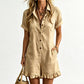 🌸 LIMITED TIME 50% OFF! 👗 Women's Short Sleeve Button Up Romper with Pockets – Breathable Fabric & Ruffled Hem Design ✨