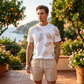 🔥 LIMITED TIME 50% OFF! 🎉 Men's Summer Printed 2-Piece Set – Tropical Palm Pattern & Breathable Fabric Blend 🌴