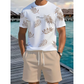 🔥 LIMITED TIME 50% OFF! 🎉 Men's Summer Printed 2-Piece Set – Tropical Palm Pattern & Breathable Fabric Blend 🌴