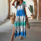 🏖️🌸 LIMITED TIME 50% OFF! 💃 Women's Casual V-Neck Gradient Dress – Dreamy Color Blend & Knee-High Side Slits ✨