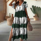 🏖️🌸 LIMITED TIME 50% OFF! 💃 Women's Casual V-Neck Gradient Dress – Dreamy Color Blend & Knee-High Side Slits ✨