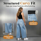 👖 LIMITED TIME 50% OFF! ✨ Women's Wide-Leg Jeans with Patch Pockets – Relaxed Fit, Vintage Wash & Elastic Waistband 💙