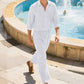 👔 LIMITED TIME 50% OFF! ⏰ Men's Linen Long Sleeve Shirt & Long Pants 2-Piece Set – Breathable & Relaxed – Perfect for Summer, Smart Casual or Travel 🌿💼✨