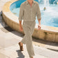 👔 LIMITED TIME 50% OFF! ⏰ Men's Linen Long Sleeve Shirt & Long Pants 2-Piece Set – Breathable & Relaxed – Perfect for Summer, Smart Casual or Travel 🌿💼✨
