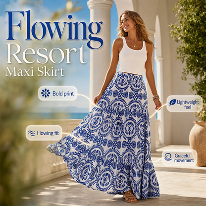 🔥 LIMITED TIME 50% OFF! 🌴 Women Flowy Maxi Skirt – Lightweight Summer Holiday Long Skirt for Beach & Daily Wear 🌊