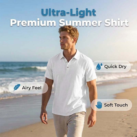 🎉 LIMITED TIME 50% OFF! 👔 Men's Linen Casual Breathable Short Sleeve Collared Shirt – Ultra-Light Premium Fabric & Exquisite Craftsmanship 🌿