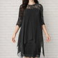 ?? LIMITED TIME 50% OFF! ?? Women's Elegant High-Low Hem Lace Overlay Dress – Stunning Lace Detail & Trendy Silhouette ??