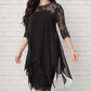?? LIMITED TIME 50% OFF! ?? Women's Elegant High-Low Hem Lace Overlay Dress – Stunning Lace Detail & Trendy Silhouette ??