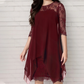 ?? LIMITED TIME 50% OFF! ?? Women's Elegant High-Low Hem Lace Overlay Dress – Stunning Lace Detail & Trendy Silhouette ??